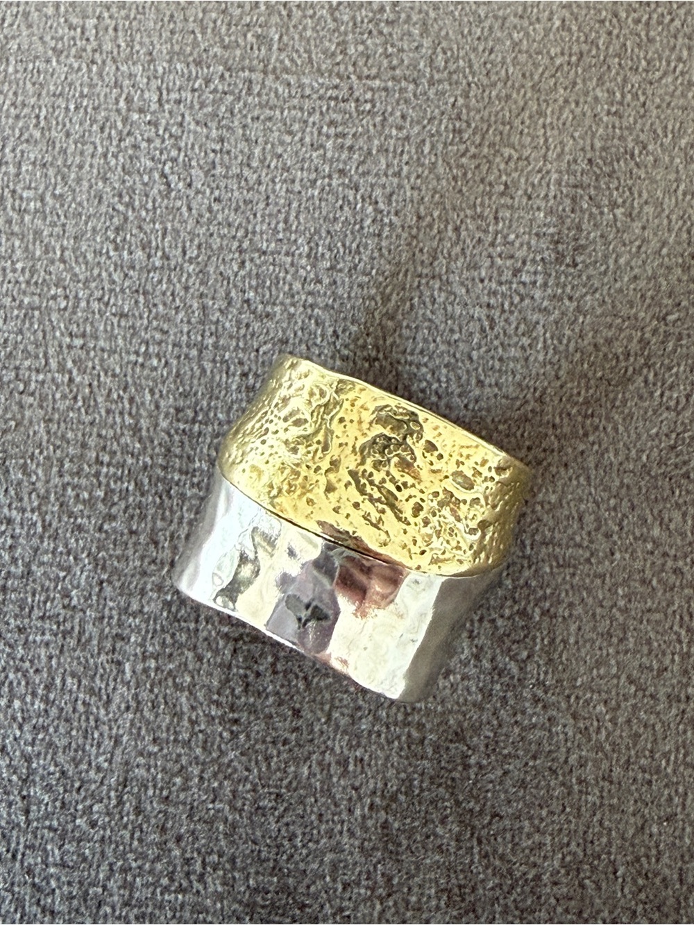 Silpada Two-Tone Hammered Band Ring in Gold and Silver